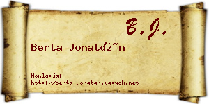 Berta Jonatán névjegykártya